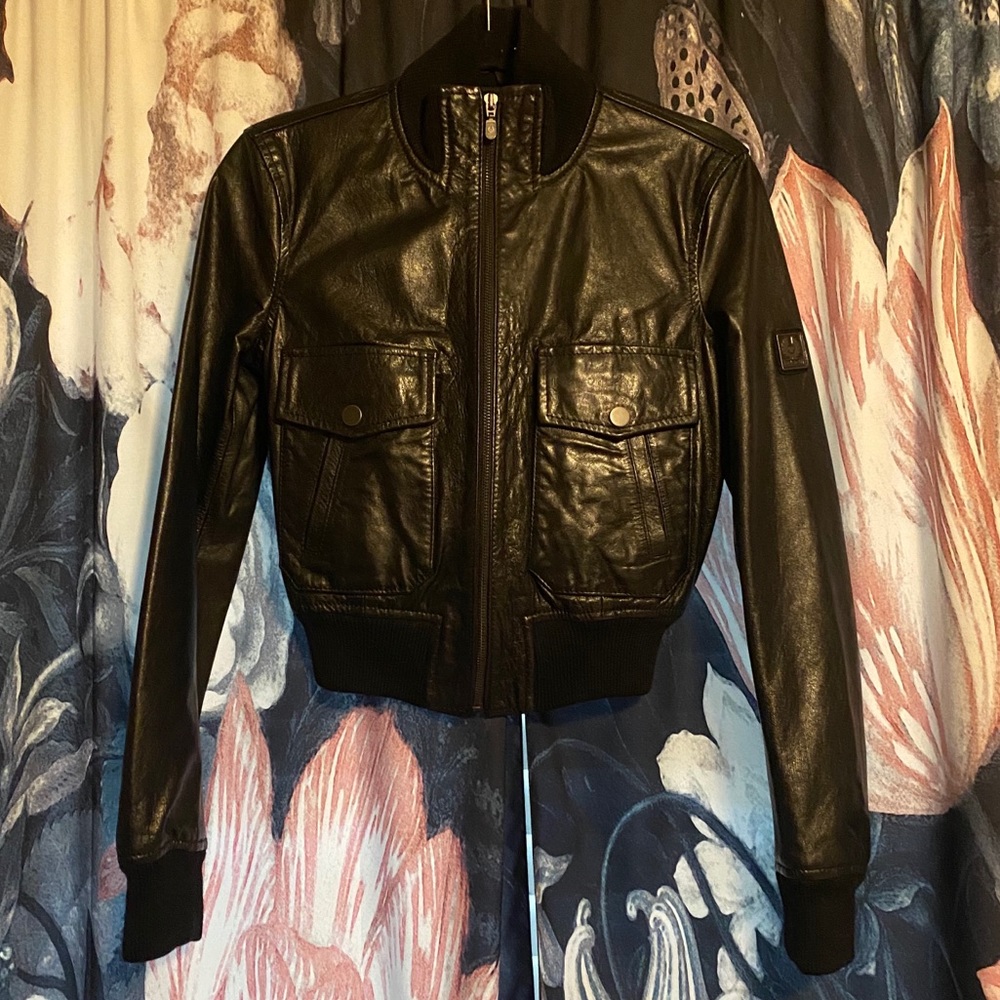 Belstaff moto biker cafe racer leather jacket